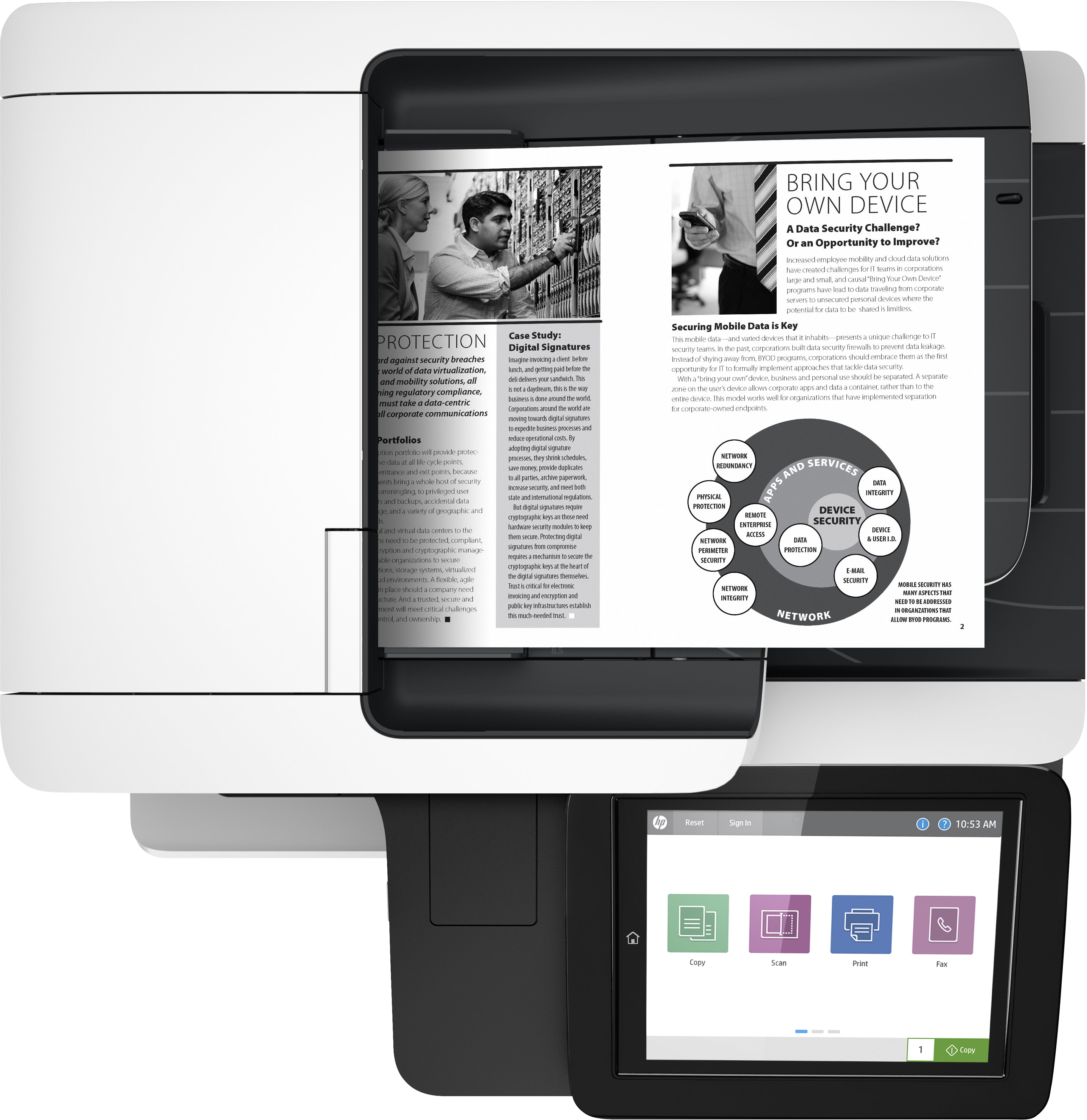 HP LaserJet Enterprise MFP M528dn, Schwarzweiß, Drucker zum Drucken, Kopieren, Scannen und optionalen Faxen, Drucken über USB-Anschluss an der Vorderseite; Scannen an E-Mail; Beidseitiger Druck; Doppelseitiges Scannen