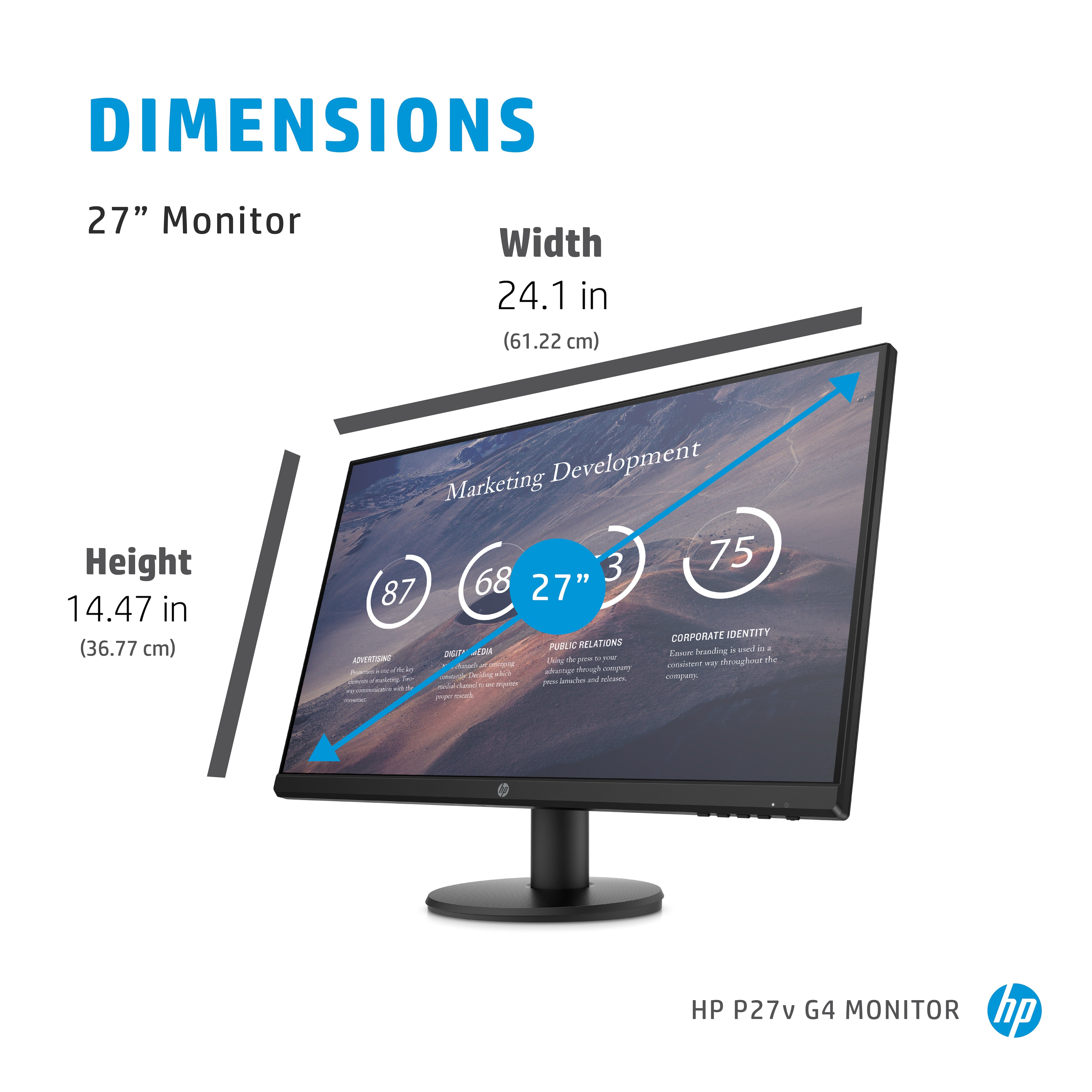 HP P27V G4 Computer Monitor 68,6 cm (27 ") 1920 x 1080 Pixel Full HD LCD Schwarz