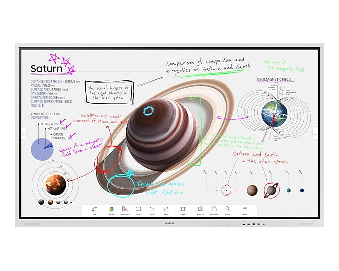 Samsung WM75B interaktives Whiteboard 190,5 cm (75 Zoll) 3840 x 2160 Pixel Touchscreen Grau, Weiß