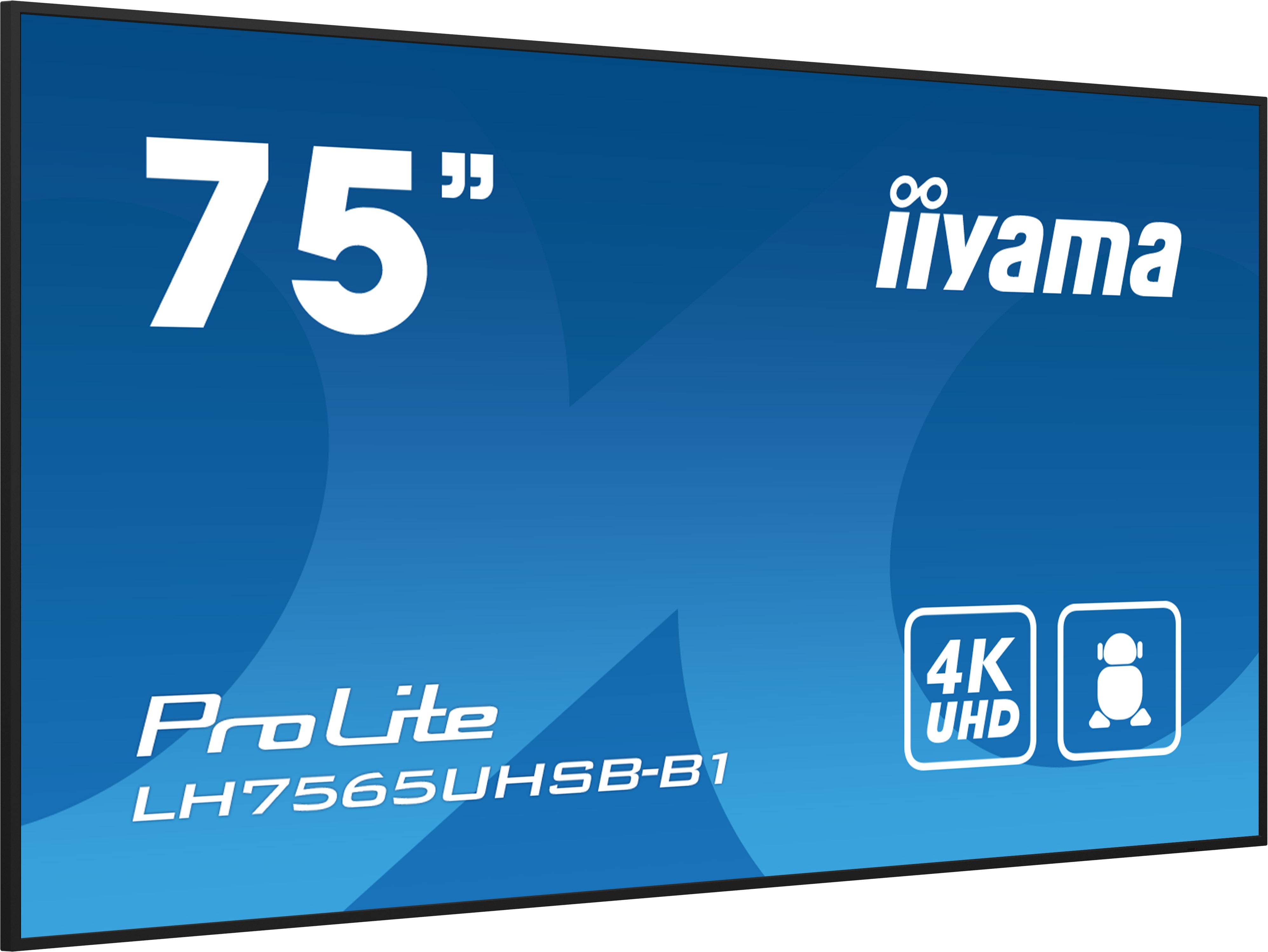 IIYAMA 75" 4K UHD Digital Signage 24/7 Android OS LH7575UHS-B1AG