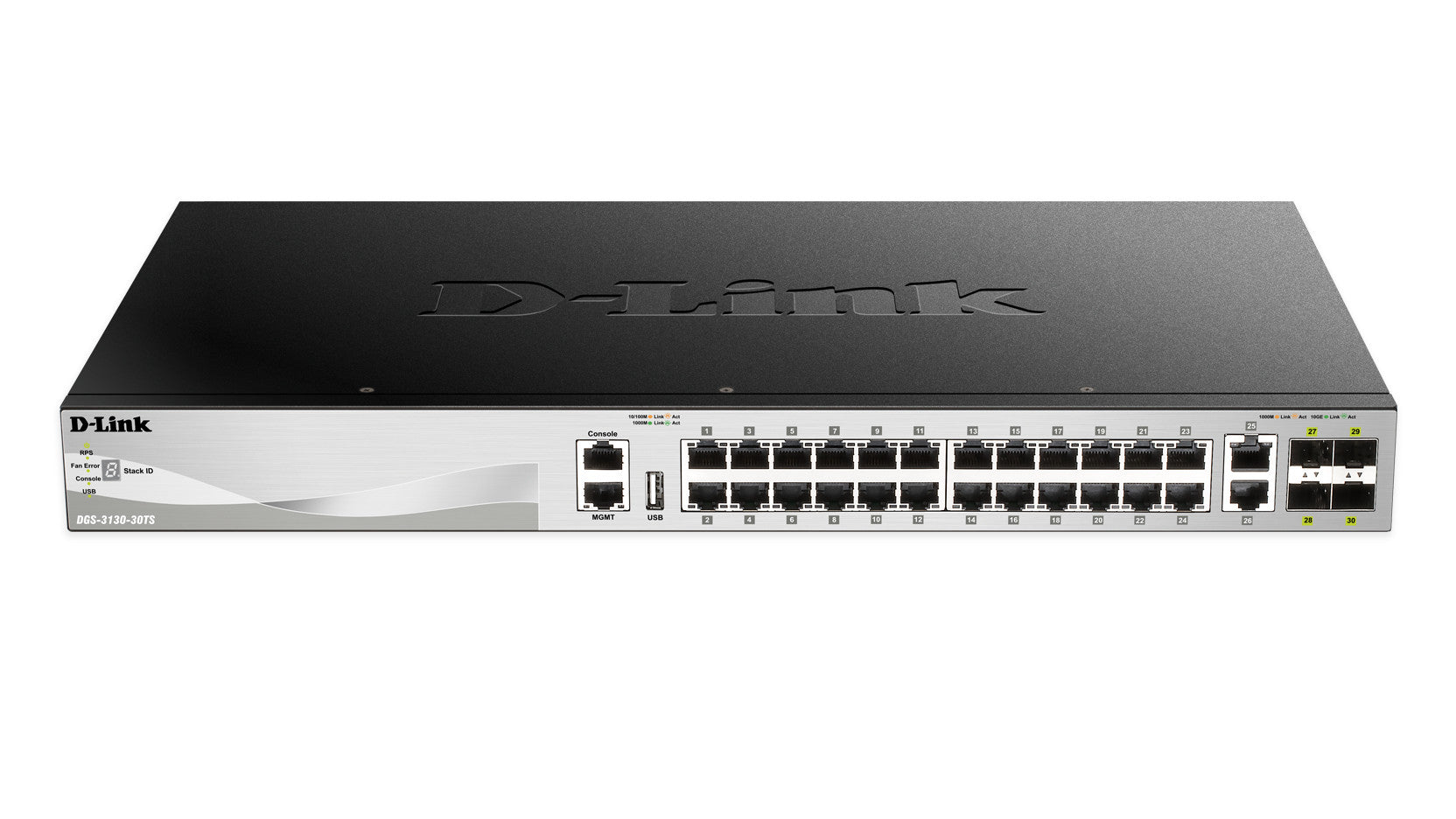 D-Link DGS-3130-30Ts verwaltet L3 Gigabit Ethernet (10/100/1000) schwarz, grau