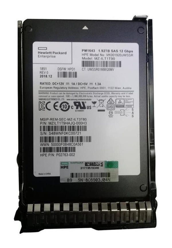 HPE 1,92 TB SSD SAS 2,5 SFF SS20K P08725-001