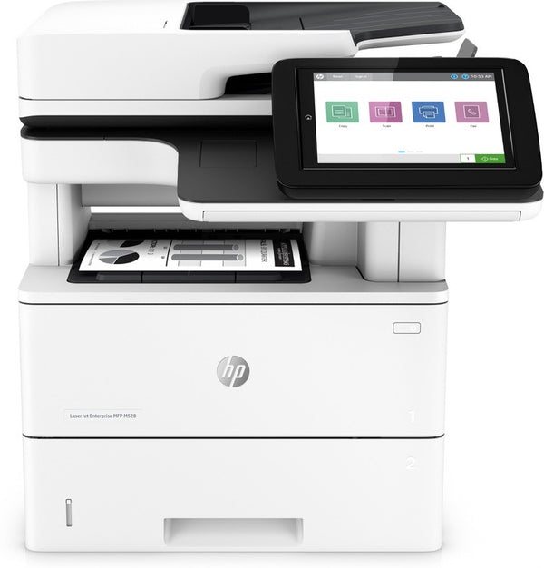 HP LaserJet Enterprise MFP M528dn, Schwarzweiß, Drucker zum Drucken, Kopieren, Scannen und optionalen Faxen, Drucken über USB-Anschluss an der Vorderseite; Scannen an E-Mail; Doppelseitiger Druck; Doppelseitiges Scannen