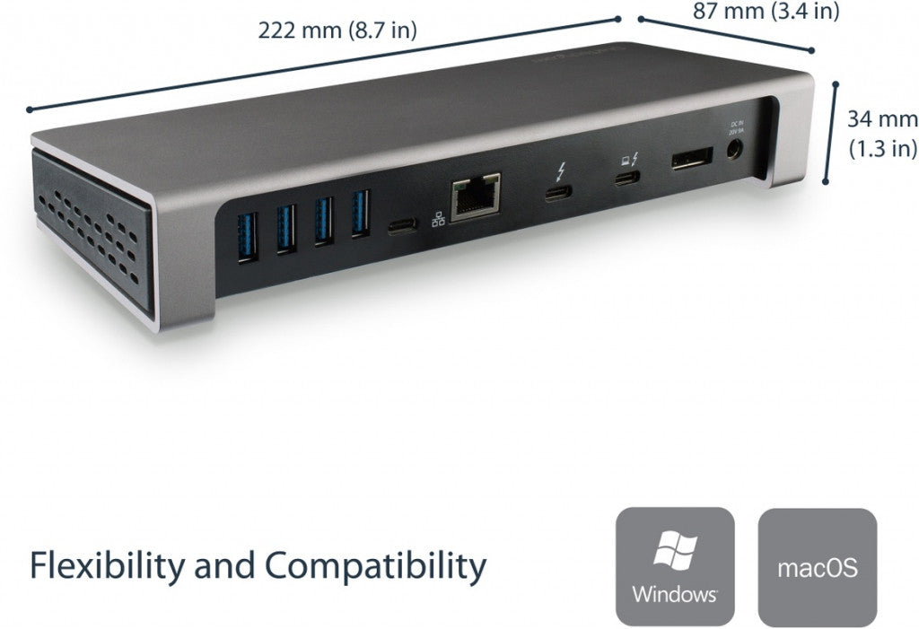 STARTECH Dock Thunderbolt 3 3,5 mm Startech TB3DOCK2DPPU