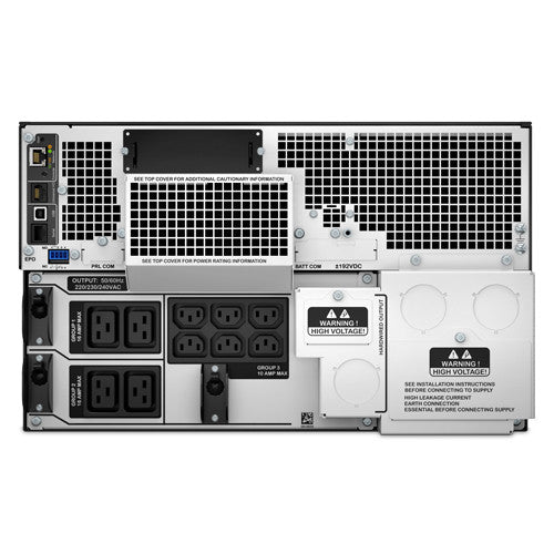 APC Smart-UPS On-Line SRT10KRMXLI – 10 kVA, 6 x C13, 4 x C19, festverdrahteter 1-Phasen-Ausgang, Rack-montierbar, eingebettetes NMC