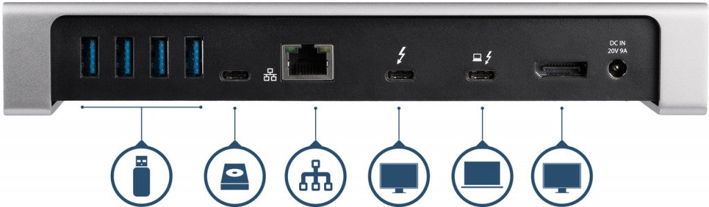 STARTECH Dock Thunderbolt 3 3,5 mm Startech TB3DOCK2DPPU