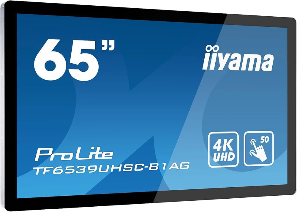 iiyama TF6539UHSC-B1AG Interaktiver Flachbildschirm 165,1 cm (65 Zoll) LCD 500 cd/m² 4K Ultra HD Schwarz Touchscreen