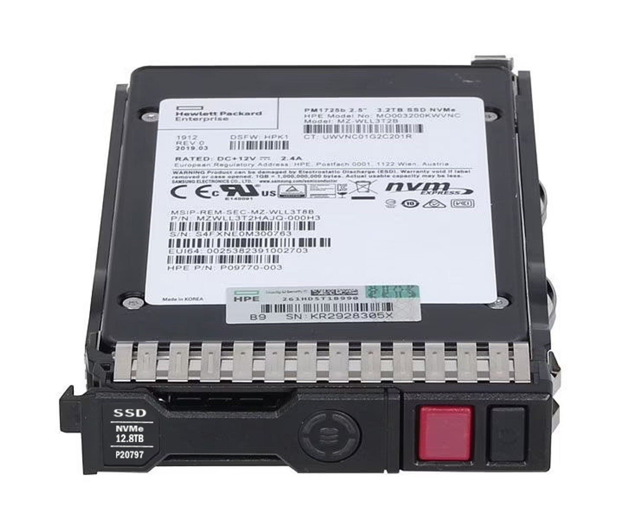 HPE SPS-DRV SSD 12,8 TB NVMe DP mu BC taa P31542-001