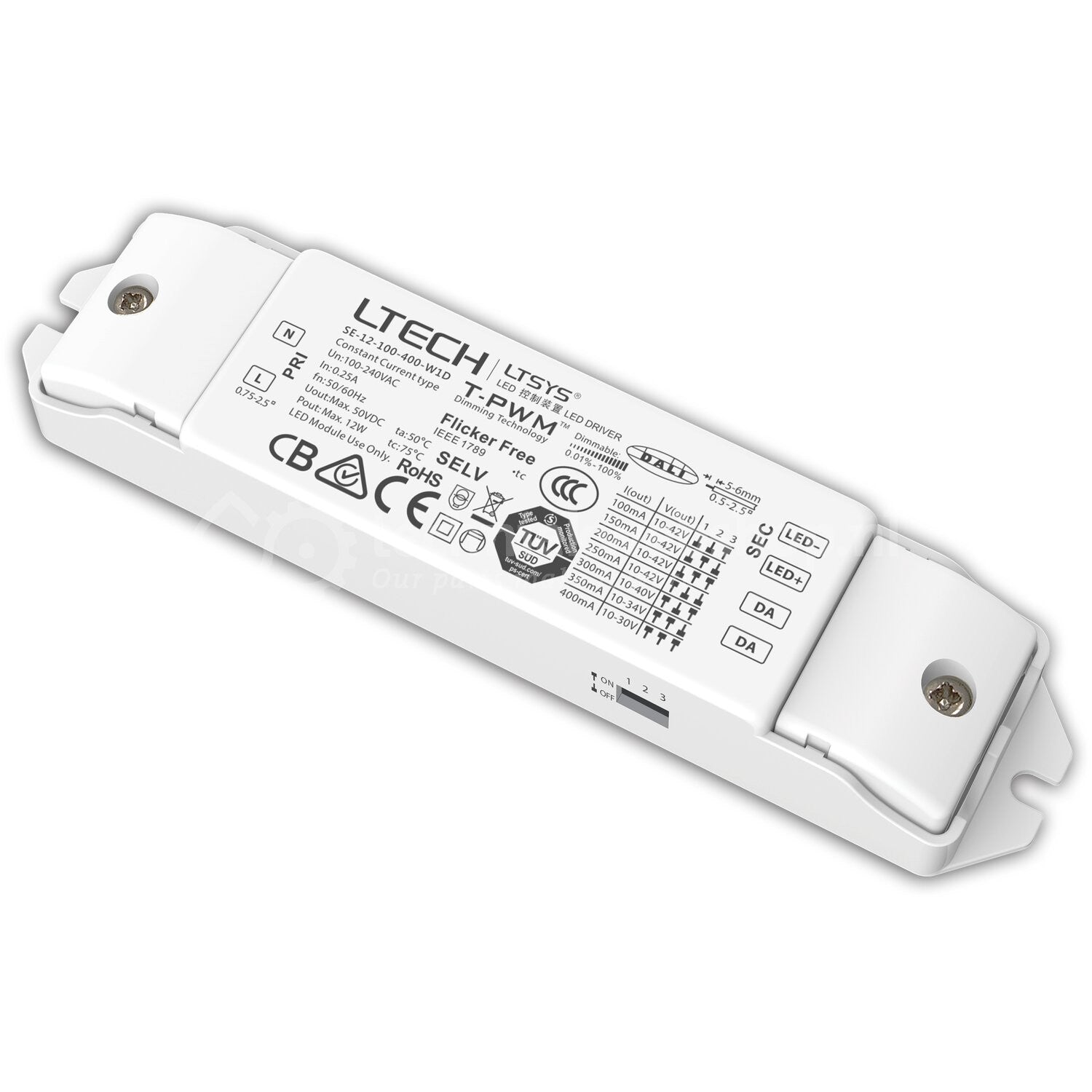 LTech LED-Treiber Dali 100-400MA 12W SE-12-100-400-W1D 10404413