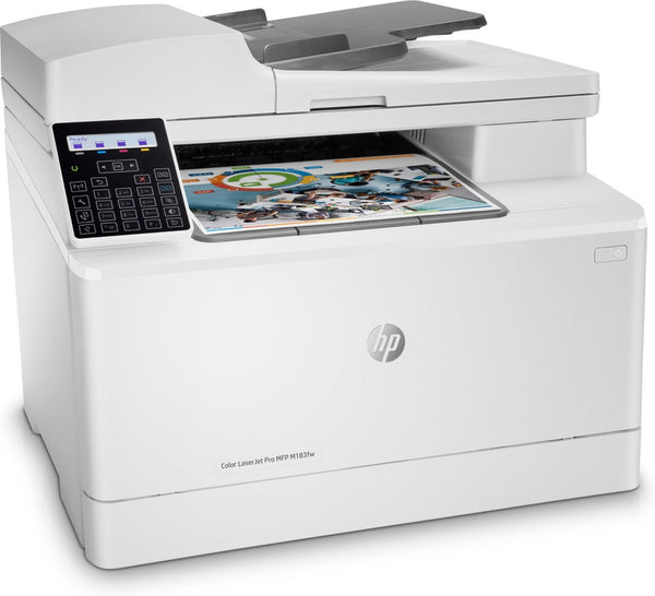 HP Color LaserJet Pro MFP M183fw, Drucken, Kopieren, Scannen, Faxen, automatischer Dokumenteneinzug für 35 Blatt; Energieeffizient; Optimale Sicherheit; Dualband-WLAN