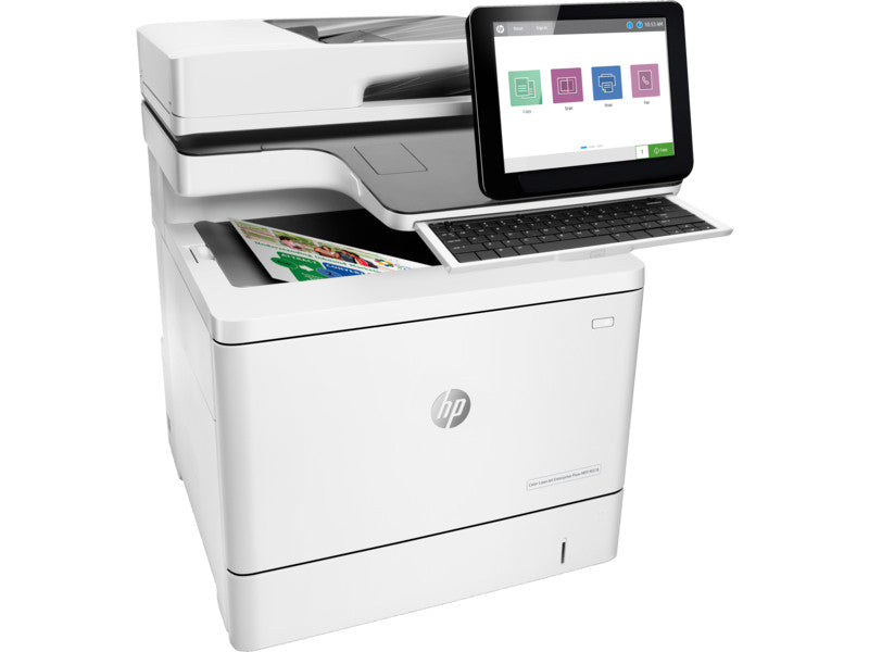 HP Color LaserJet Enterprise Flow MFP M577c, Farbe, Business-Drucker, Drucken, Kopieren, Scannen, Faxen, 100-Blatt-Zufuhrfach; Drucken über den vorderen USB-Anschluss; Scannen in E-Mail/PDF; Beidseitiger Druck