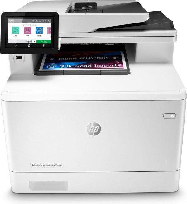 HP Color LaserJet Pro MFP M479fdn, Drucken, Kopieren, Scannen, Faxen, E-Mail, Scannen an E-Mail/PDF; Beidseitiger Druck; 50-Blatt-ADF ohne Wellung