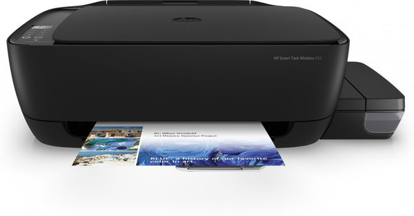 HP Smart Tank Wireless 455, Color, Printer for Home and Home Office, Print, Copy, Scan, Wireless