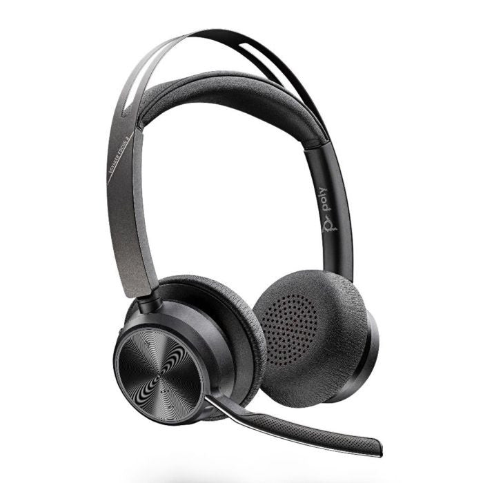 POLY Voyager Focus 2 Office-Headset, kabelgebunden und kabellos, Kopfbügel, Büro/Callcenter, USB Typ-A, Bluetooth, Ladeständer, Schwarz