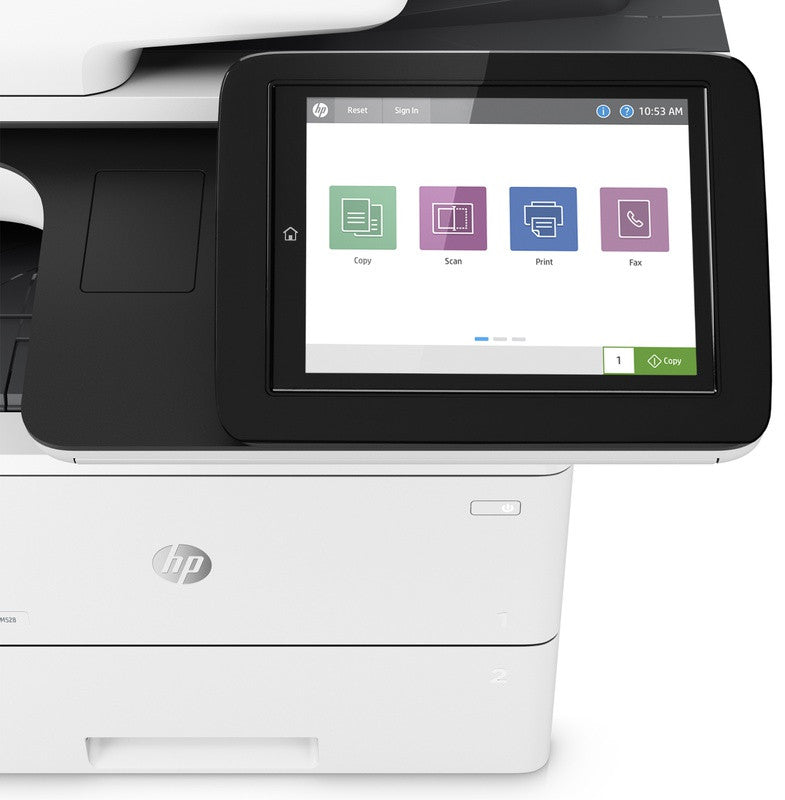 HP LaserJet Enterprise MFP M528dn, Schwarzweiß, Drucker zum Drucken, Kopieren, Scannen und optionalen Faxen, Drucken über USB-Anschluss an der Vorderseite; Scannen an E-Mail; Doppelseitiger Druck; Doppelseitiges Scannen